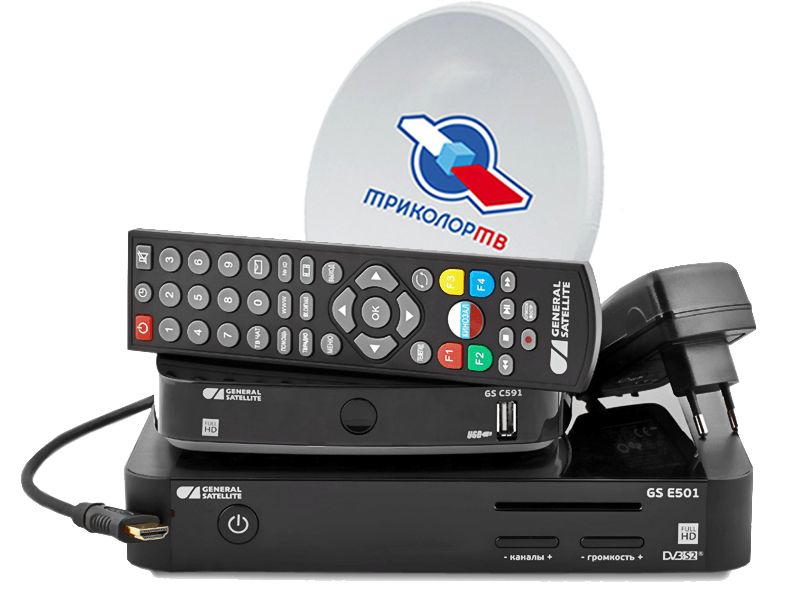 Комплект Трколор на 2 ТВ с ресиверами GS E501/GS C591 купить в Дедовске